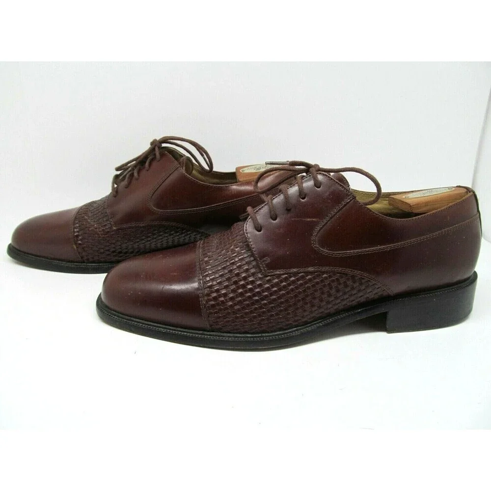 Florsheim Woven Brown Leather Oxfords Salinger Mens Size US 11 D
